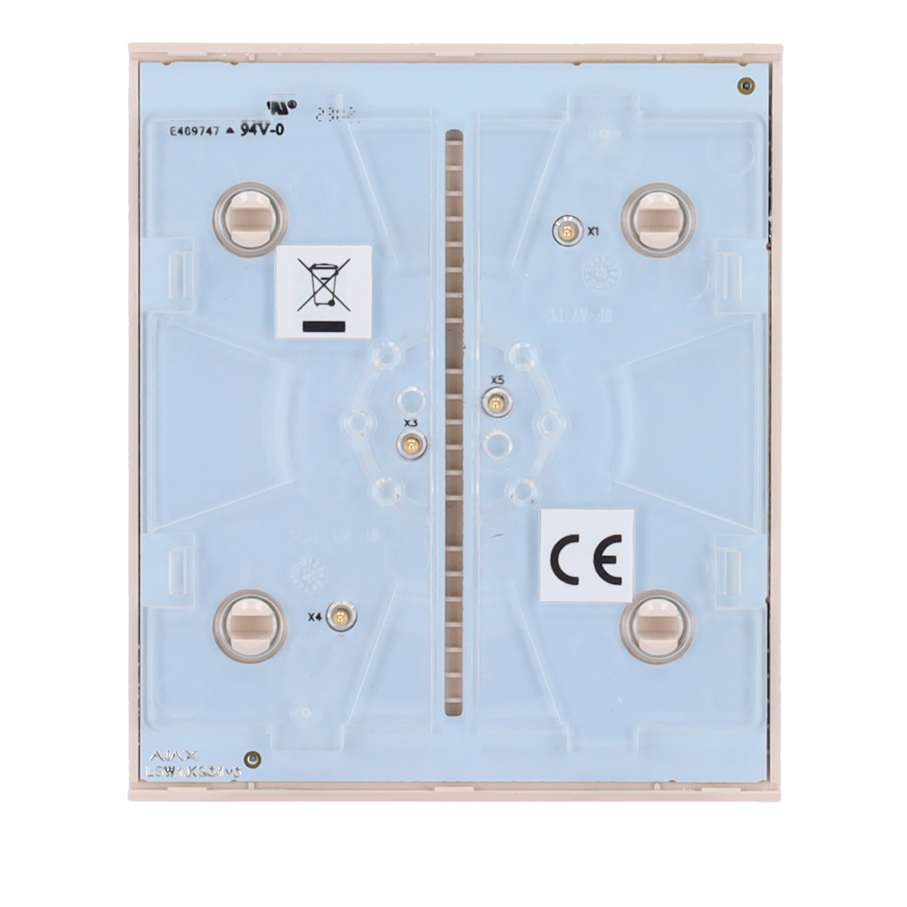 Ajax - LightSwitch CenterButton - Single Switch Touch Panel - Compatible with AJ-LIGHTCORE-1G / -2W - LED Backlight - Contactless Center Touch Panel - Ivory Color