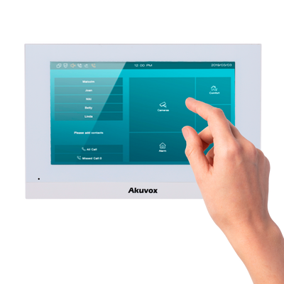 Monitor Linux per Videocitofono - Schermo TFT di 7" - Audio bidirezionale Crystal Clear - TCP/IP, PoE, WiFi, SIP Standard - Manutenzione tramite Cloud - Collegamento monitor e postazione esterna tramite Cloud