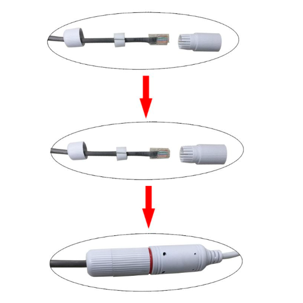 Cubierta - RJ45 connector - Admite cables between 14~26AWG - Peeled length 5~6 mm - Waterproof - 5 units