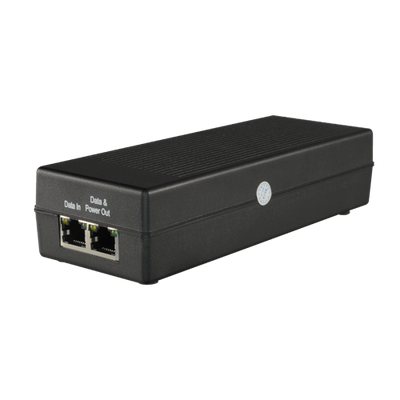 Iniettore PoE - Ingresso/Uscita RJ45 10/100/1000 Mbps - Potenza 30 W - Distanza massima 100 m - PoE/PoE+ IEEE802.3af/at - Stabilizzato e protetto