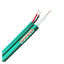 KX6 coaxial cable - Video and power - 100 meter reel - Green blanket - separate parallel cables - Low losses