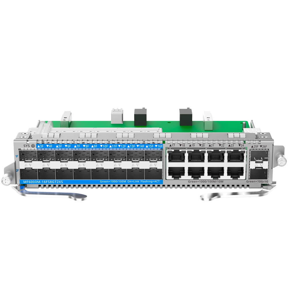 Reyee E-Lighten Line Card - Tarjeta de Interfaces para Switch modular - Compatible con RG-NBF6002M - 16 Puertos SFP E-Lighten (PON/Ethernet) - 8 Puertos RJ45 Gigabit + 2 puertos SFP+ 10 Gbps - Tamaño 1 Slot