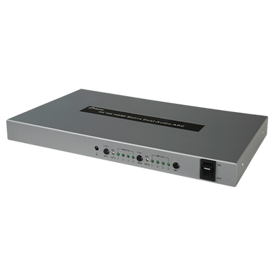 HDMI signal multiplier - 4 HDMI inputs - 2 HDMI outputs - Up to 4K (in and out) - Maximum output length 15m - DC 5V power supply