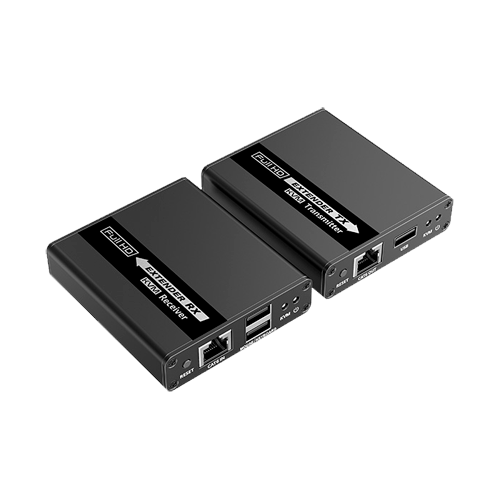 Extensor HDMI/USB sobre cable Ethernet CAT6/6A/7 - Transmisor y receptor - Distancia 70 m - Hasta 1080p - Soporta salida de audio PCM/LPCM/DTS HD/ DTS AUDIO