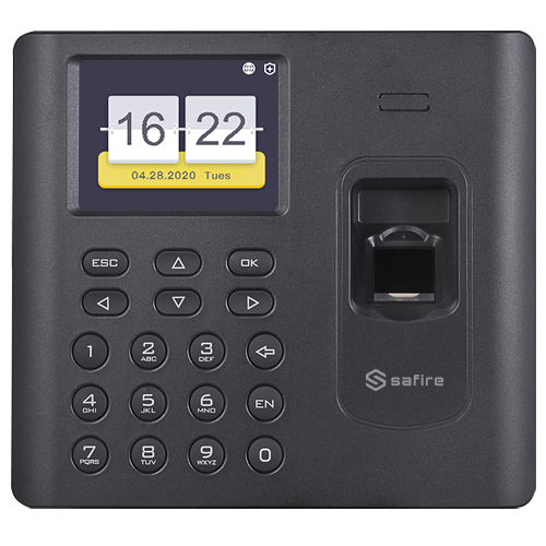 Control de Presencia - Huellas, tarjeta EM y teclado - 3.000 grabaciones / 100.000 registros - TCP/IP, USB y WiFi - Modo presencia - Software Safire Control Center AC