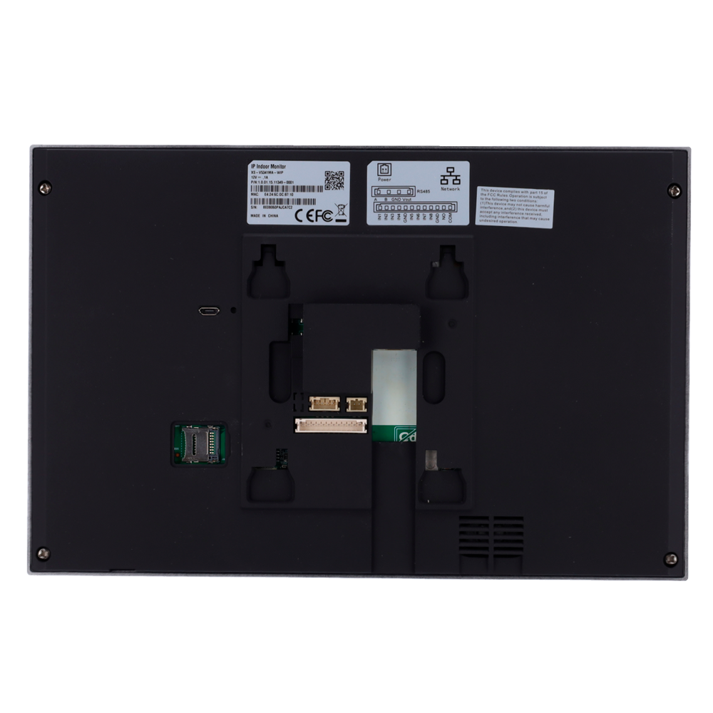 Monitor per Videocitofoni - Schermo TFT da 10" Android 8.1 - Audio bidirezionale e chiamate tra dispositivi - TCP / IP e WiFi - Slot MicroSD | 8 Entrate allarme - Montaggio in superficie