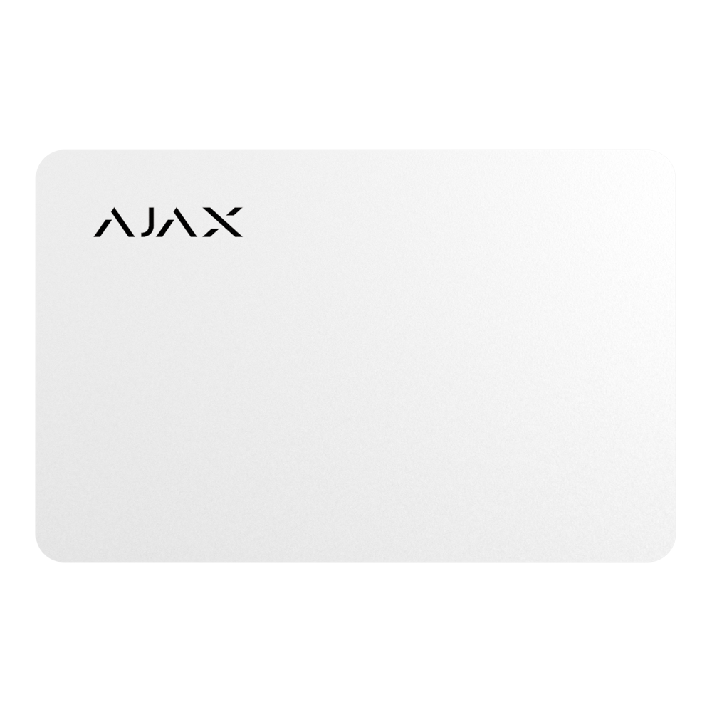 Ajax - Contactless access card - Mifare DESFire® technology - Compatible with KeyPad Plus - Maximum security and rapid user identification - White color