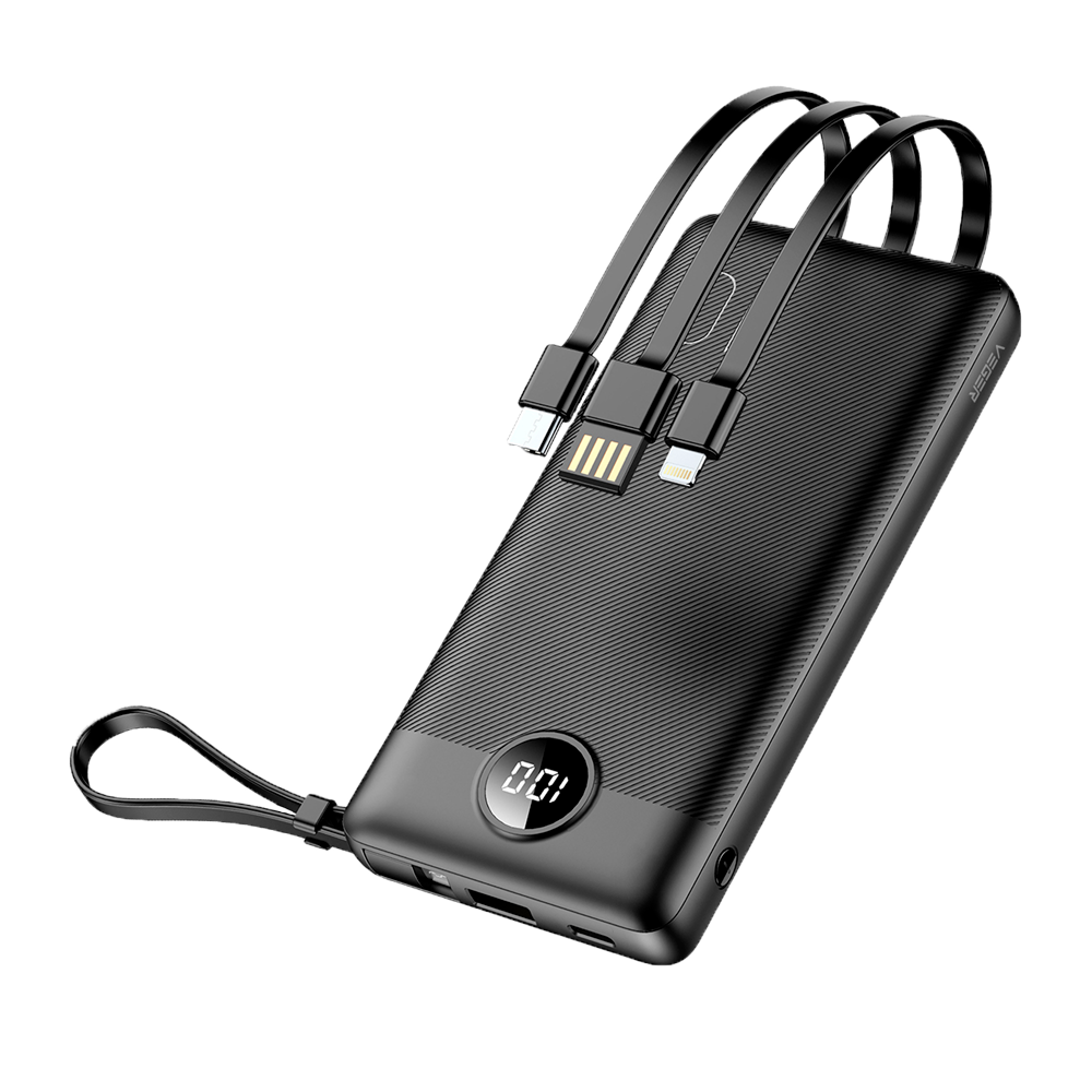 VEGER - Batería externa - Capacidad 10000 mAh - Voltaje 3.7 V /Polímero de litio - Capacidad nominal 6230 mAh - Potencia 37Wh