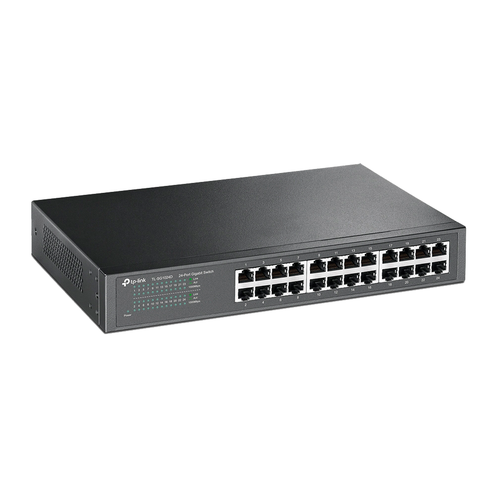 TP-LINK - Switch desktop Gigabit - 24 porte RJ45 - Velocità 10/100/1000 Mbps - Plug &amp; Play - Montaggio su rack