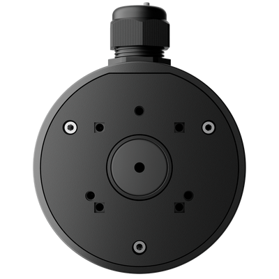 Scatola di giunzione - Per telecamere Bullet, Dome e Turret di Ajax - Per esterni - Installazione a tetto o parete - Include un pressacavo - Colore nero