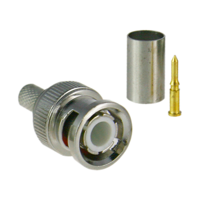 SAFIRE connector - BNC to crimp - Compatible with Microcoaxial - 25 mm (Fo) - 10 mm (An) - 5 g