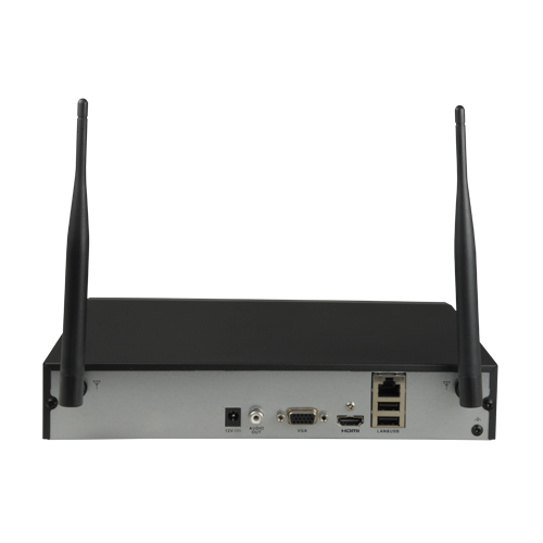 NVR per videocamere IP - 4 CH video IP | Modulo WiFi - Risoluzione massima 4 Mp - Larghezza di banda 50 Mbps - Uscita VGA e HDMI Full HD - Ammette 1 hard disk
