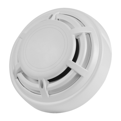 Detector de aumento de temperatura convencional - Certificado EN54 parte 5 - Alarma LED dual para visualización desde cualquier lugar - Fabricado en material ABS resistente al calor - No incluye base - Compatible con la primera versión de base