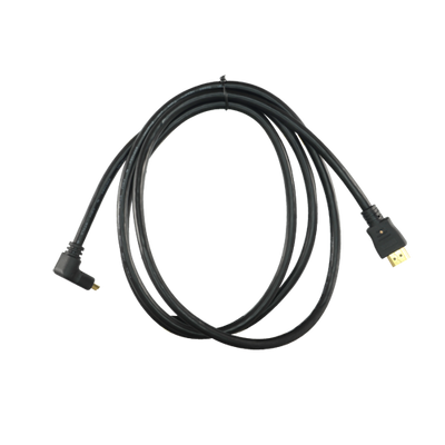 Cable HDMI - Conectores HDMI tipo A macho - Conector estratificado 90° - 1,8 m - Color negro - Conectores anticorrosión