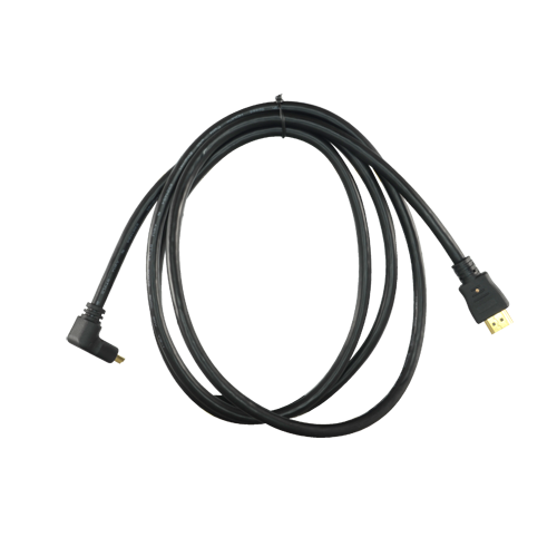 Cable HDMI - Conectores HDMI tipo A macho - Conector estratificado 90° - 1,8 m - Color negro - Conectores anticorrosión