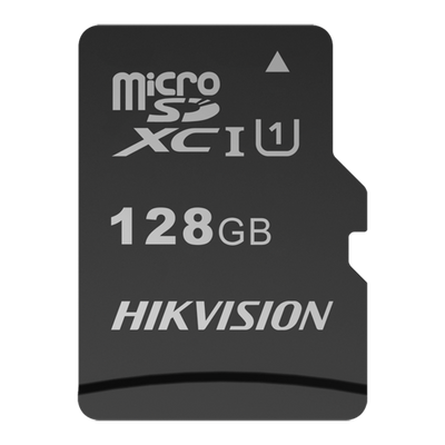 Hikvision memory card - 128 GB capacity - Class 10 U1 - Up to 300 write cycles - FAT32 - Ideal for mobile phones, tablets, etc