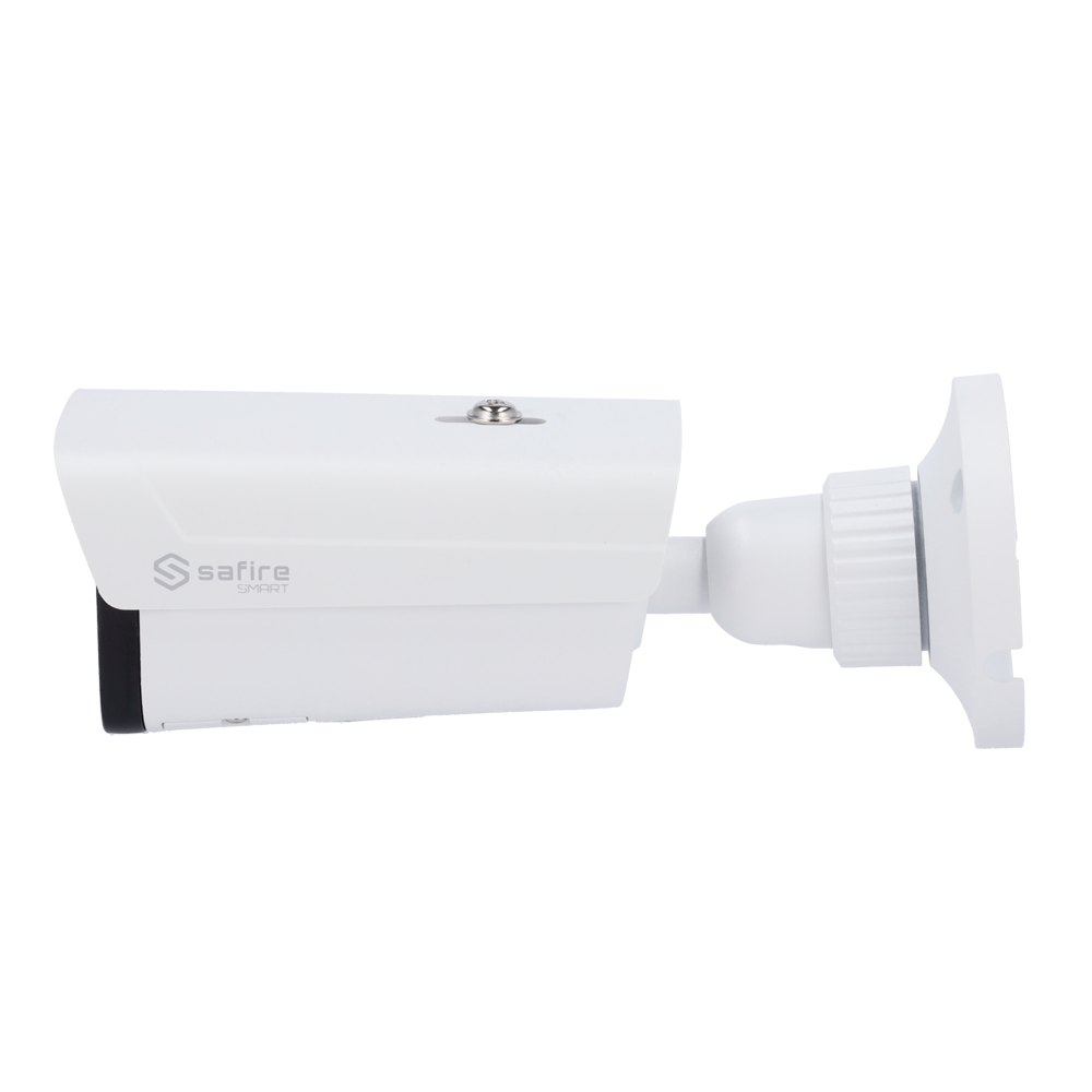 Safire Smart - E1 Range IP Bullet Camera Artificial Intelligence - 4 Megapixel Resolution (2566x1440) - 3.6 mm Lens | Built-in microphone | IR 50m - IA: Classification of people and vehicles - Waterproof IP67 | PoE (IEEE802.3af)