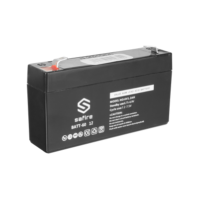 Rechargeable battery - AGM lead-acid technology - Voltage 6 V - Capacity 1.2 Ah - 58 x 97 x 24 mm / 290 g - For backup or direct use