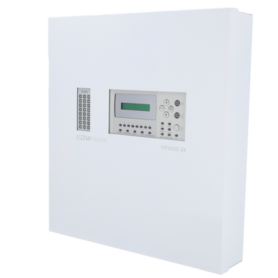 Centrale convenzionale di 24 zone con schermo LCD - 2 Uscita sirena - 2 uscite di allarme e guasto e 10 uscite relé configurabili - Uscita ripetitore - Fino a 30 rilevatori per zona - Rilevamento automatico della resistenza di fine linea