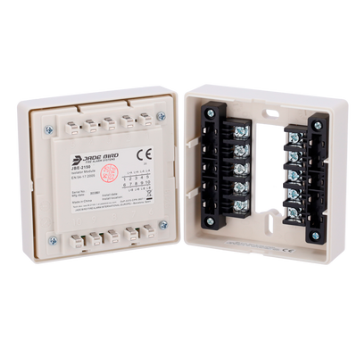 Designed for loop operation - Short circuit isolator - Max 32 devices per segment - LED indicators provide information on the status of the isolator