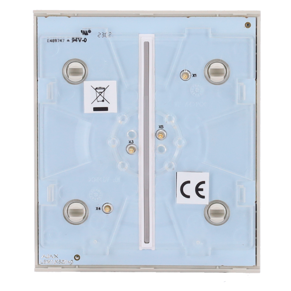 Ajax - LightSwitch CenterButton - Double Light Switch Touch Panel - Compatible with AJ-LIGHTCORE-2G - LED Backlight - Non-Contact Center Touch Panel - Oyster Gray Color
