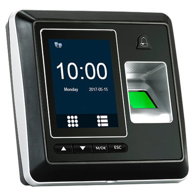 Hysoon standalone access control - Fingerprint and EM card - 3,000 registrations / 160,000 logs - TCP/IP, RS485, and Wiegand 26 - Integrated controller - Free eTime software