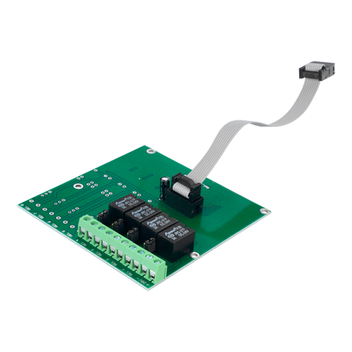 Módulo de relé comercial DMTECH - 4 salidas de relé - 3A/125VAC o 3A/30VDC - Alimentado desde el panel de control - Compatible con paneles de incendio DMTECH