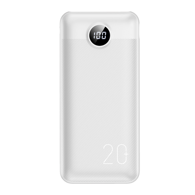 VEGER - Ultra thin power bank - 20000mAh (74Wh) capacity - 20W fast charging - Micro-USB, USB-C inputs, 2 USB-A outputs - LCD screen