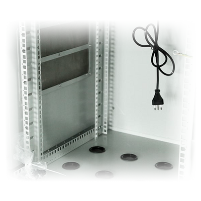 Armadio rack a parete - Fino a 9U rack da 19" - Fino a 100 Kg di carico - Con griglie di ventilazione e passacavi - Grado di protezione IP65 - 8 Ingressi per cablaggio