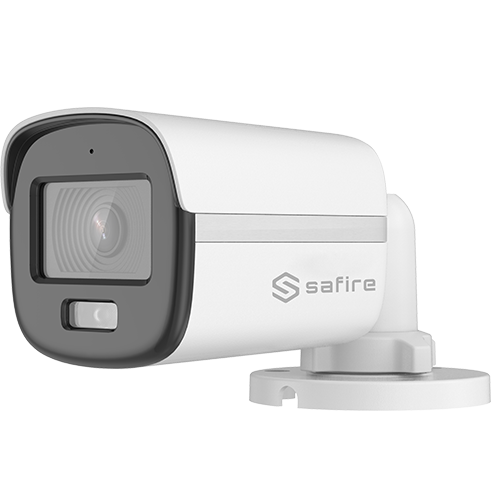 Safire PRO Range Bullet Camera - 4 in 1 output / 3K resolution (2960x1665) - 3K Night Color CMOS (5Mpx 16:9) - 2.8 mm White Light lens range 20m - WDR (130 dB), Audio over coaxial - Waterproof IP67