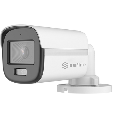 Safire PRO Range Bullet Camera - 4 in 1 output / 3K resolution (2960x1665) - 3K Night Color CMOS (5Mpx 16:9) - 2.8 mm White Light lens range 20m - WDR (130 dB), Audio over coaxial - Waterproof IP67