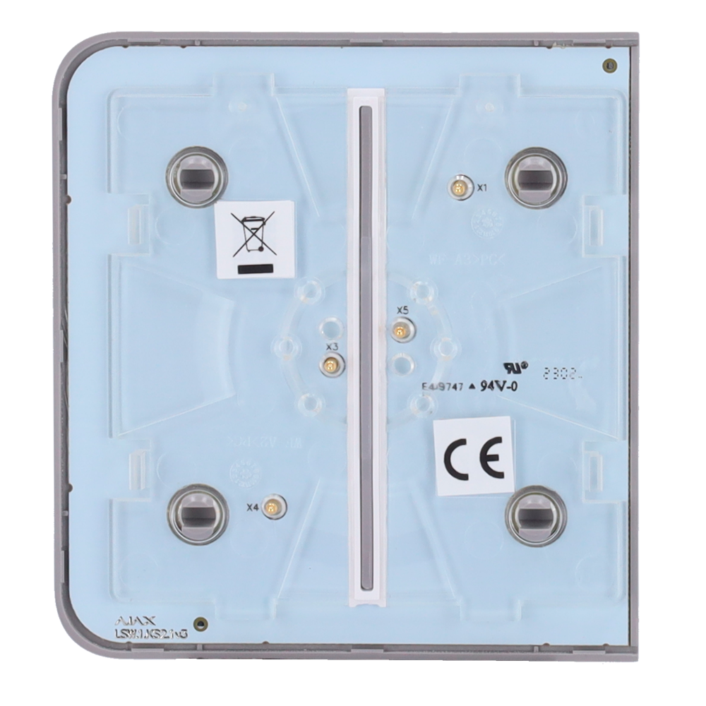 Ajax - LightSwitch SideButton - Touch panel for double light switch - Compatible with AJ-LIGHTCORE-2G - LED backlight - Non-contact side touch panel - Gray color