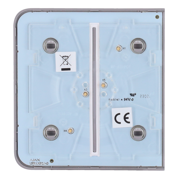 Ajax - LightSwitch SideButton - Touch panel for double light switch - Compatible with AJ-LIGHTCORE-2G - LED backlight - Non-contact side touch panel - Gray color