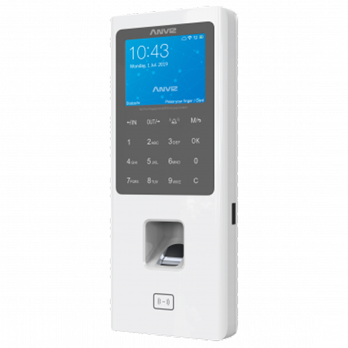 Lettore biometrico autonomo ANVIZ - impronte digitali, RFID e tastiera - 3000 registrazioni / 100000 registri - TCP/IP, WiFi, RS485, miniUSB, Wiegand 26 - Controller integrato - Software Anviz CrossChex