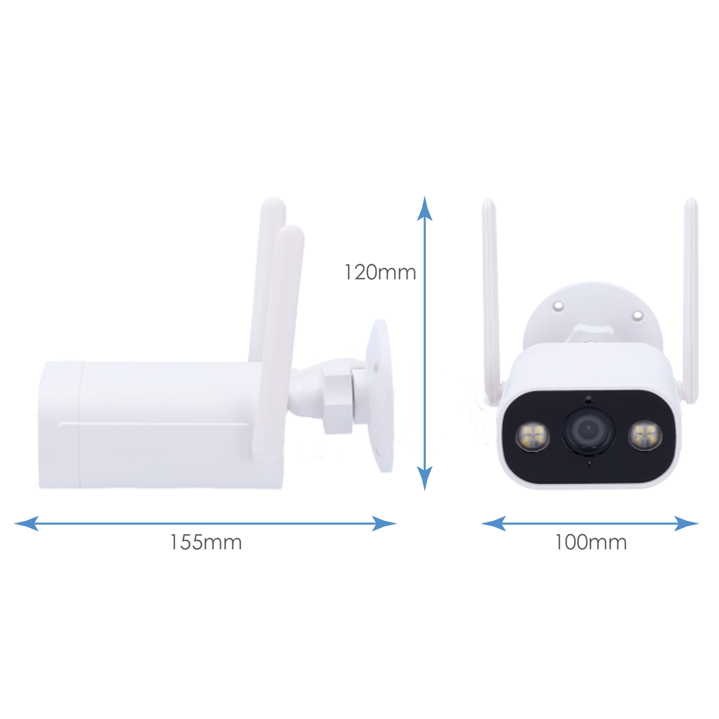 Cámara Tuya Smart 2K - Wifi 2,4 GHz - Apta para exteriores | IR hasta 10 m - Luz blanca / Detección de personas - Grabación en tarjeta MicroSD o Cloud - Compatible con TUYA Smart / Google / Alexa
