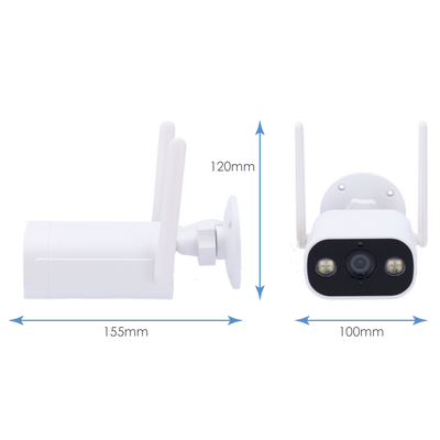 Tuya Smart Camera 2K - Wifi 2.4 GHz - Suitable for outdoors | IR up to 10m - White light / People detection - Recording to MicroSD card or Cloud - Compatible with TUYA Smart / Google / Alexa