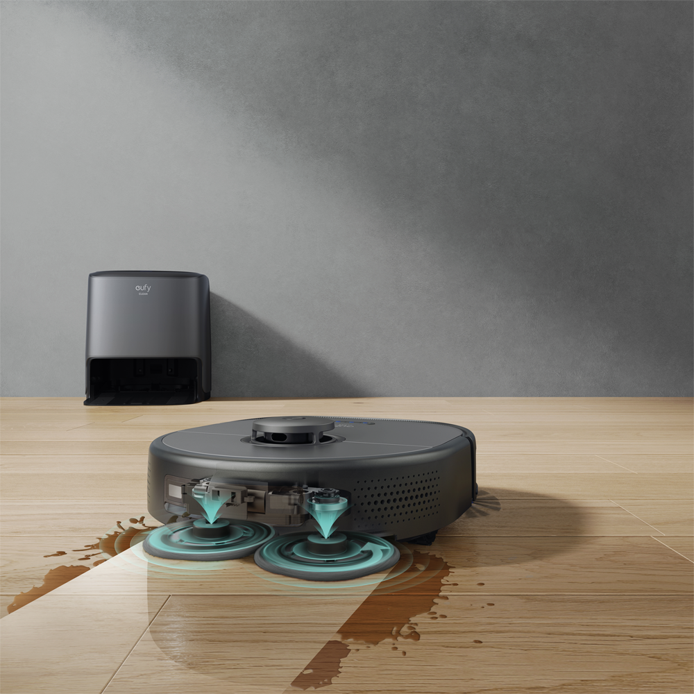 Robot Aspirador Eufy by Anker - Potencia máxima de 5500 Pa - Capacidad del depósito 410 ml Polvo - Limpieza a presión  / Navegación láser iPath - Mapas Varios Pisos  - Compatible con Amazon Alexa y asistente Google
