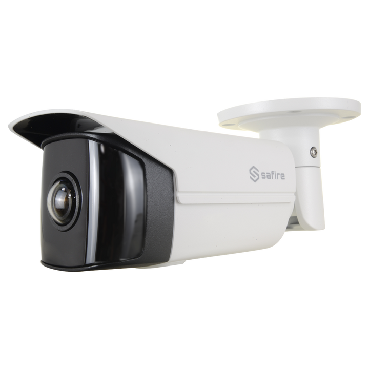 Telecamera IP Bullet Grandangolare - 4 Mpx (2688 × 1520) - Ultra Low Light - Lente grandangolare 180º - IR LEDs portata 20 m - Slot per scheda MicroSD