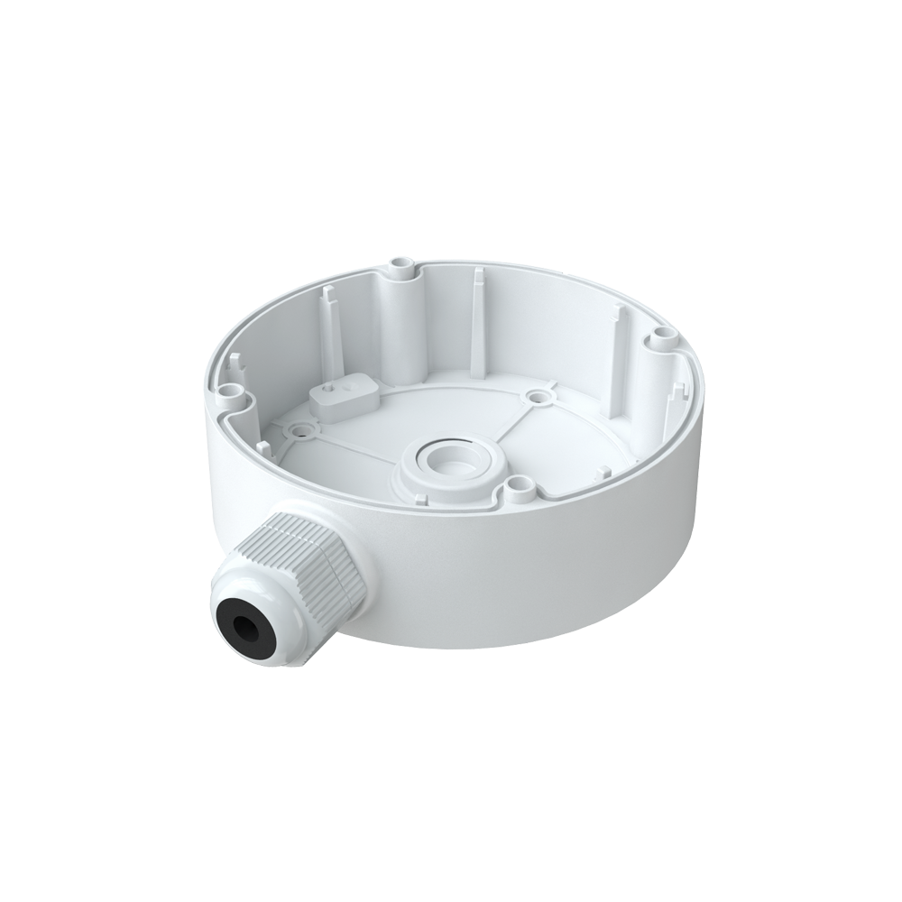 Safire Smart junction box - For dome cameras - Suitable for outdoor use - Roof or wall installation - Base diameter 117.9 mm - Cable gland
