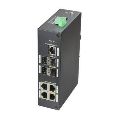 Switch - 5 Puertos RJ-45 - 4 Puertos SFP Gigabit - Velocidad 10/100/1000 Mbps - Soporta fuente de alimentación dual