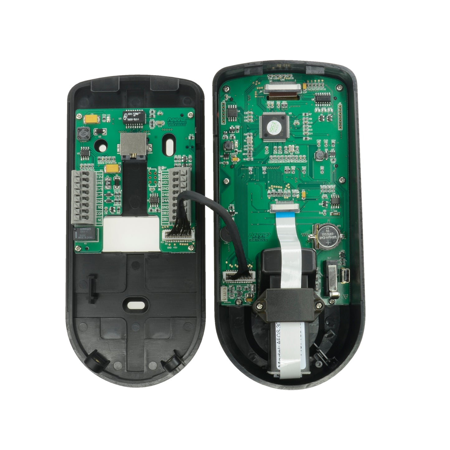 Lector biométrico autónomo ANVIZ - Huellas, MF y teclado - 2000 registros / 50000 registros - TCP/IP, RS485, miniUSB, Wiegand 26 - Controlador integrado | Anti-passback - Control de grupos y tiempos