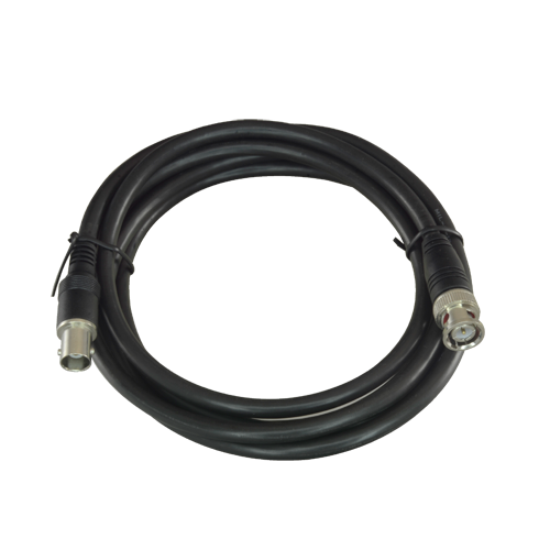 Prepared coaxial cable - BNC male to BNC female - RG59 coaxial - Length 2 m - Black color - Robust construction