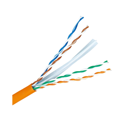 Cable UTP Cat 6 libre de halógenos - Conductor 99,9% cobre - CPR class: Dca - Cumple con 90m Fluke test - Rollo de 305 metros/Color naranja