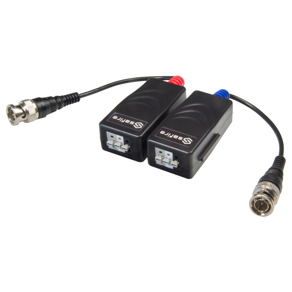 Passive Twisted Pair Transmitter - 4N1 (HDTVI / HDCVI / AHD / CVBS) - 1 Video Channel - Passive, 2 Pin Connector - Distance: 190 ~ 440m - 2 Units