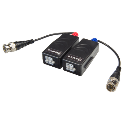 Passive Twisted Pair Transmitter - 4N1 (HDTVI / HDCVI / AHD / CVBS) - 1 Video Channel - Passive, 2 Pin Connector - Distance: 190 ~ 440m - 2 Units