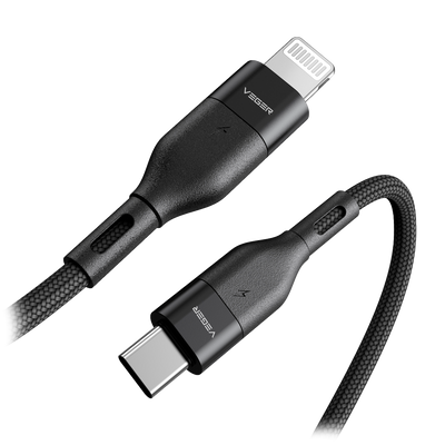 Veger - USB Cable - USB-C to Lightning - Charging capacity 65W Max - Current 3A - Maximum length 120cm
