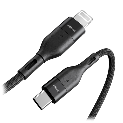 Veger - Cable USB  - USB-C a Lightning - Capacidad de carga 65W Max - Corriente  3A - Longitud máxima 120cm