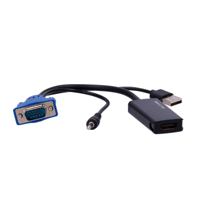 Adattatore da VGA+Audio a HDMI - Converte un'uscita VGA+Audio in HDMI - Risoluzione 1080p/720p - Ingresso VGA+Audio - Uscita HDMI