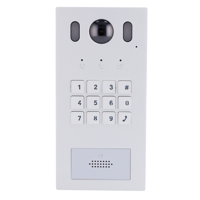 Videoportero IP para hogar - Cámara de 2Mpx - Audio bidireccional - Monitorización mediante dispositivo APP de teléfono - Acceso mediante código o tarjeta MF - Alimentación por PoE estándar