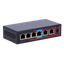Safire Indoor POE extender Switch - Ampia portata dell' alimentazione POE - 4 porte PoE + 2 Uplink RJ45 - IEEE 802.3 af/at/bt - Potenza massima in uscita 60 W - Porte 10/100 Mbps
